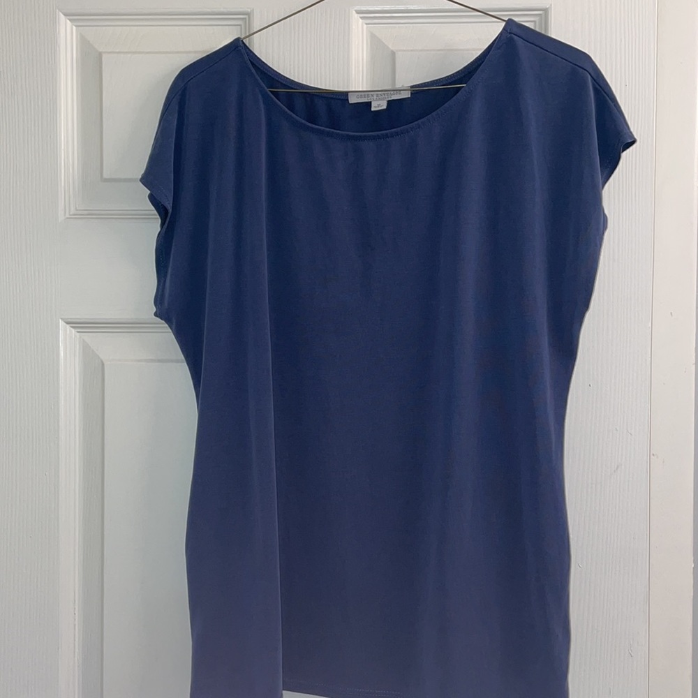 Green Envelope Los Angelos Blue Button Shirt